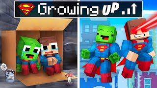 Mikey and JJ Grow up as SUPERMAN in Minecraft! (Maizen)