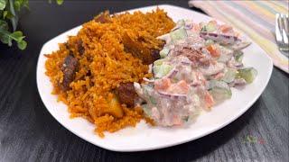 How To Make The Authentic Ghana Local Toloo Beef Jollof Rice, Quick Easy & Tasty Recipe