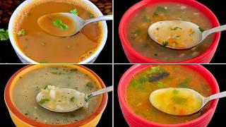 குளிர் மழைக்கு சுவையான 4 வகை சூப் ரெசிபிஸ் | Healthy Soup Recipes in Tamil | Soup Varieties