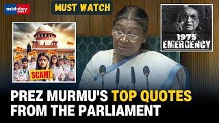 NEET Scam To 1975 Emergency, Watch Top Quotes From Droupadi Murmu's Parliament Speech