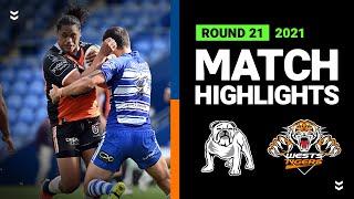 Bulldogs v Wests Tigers Match Highlights | Round 21, 2021 | Telstra Premiership | NRL