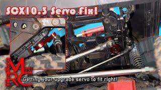 SCX10.3 Servo Mount Fix. Installing an upgrade servo in the Early Bronco SCX 10 III