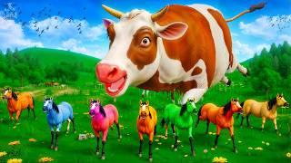 Giant Cow vs Horse Family: Funny Animal Fights in a Hilarious Farmyard Adventure