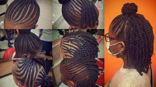 Cute Kids Natural Hairstyles | Lovely Cornrow Back To School Little Girl Kids Natural Hairstyles.