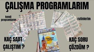 ÇALIŞMA PROGRAMLARIM | Kaç Saat Çalıştım? Kaç Soru Çözdüm? Sınav Senemdeki Programlarım #yks