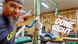 Whole Shop Dust Collection Ran Off Of One Old Collector - The Setup and Test!