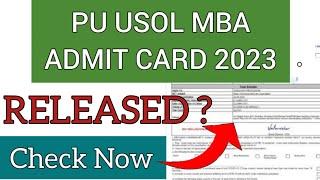 PU USOL MBA Admit Card 2023 | How To Check PU USOL MBA Admit Card 2023