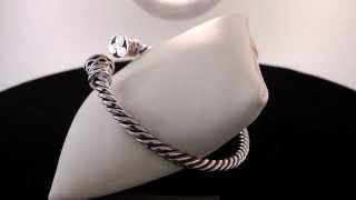 Celtic Solid Sterling Silver Twisted Torque Bangle 7202