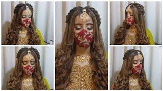 Wedding hairstyle for long hair | easy hairstyle for engagement | bridal simple open hairstyle |