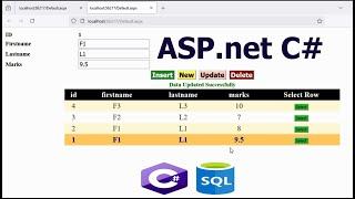 ASP.NET C# Programmer: insert update and delete using SQL and Load data in Gridview (WITH CODE)