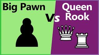 Chess : The big pawn vs queen & rooks