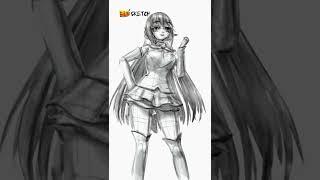 3D Sketch - Anime Girl #shorts