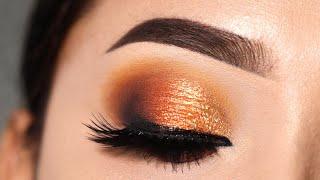 Smokey orange Eye Makeup Tutorial || Easy and Simple Eye Makeup for beginner|| Shilpa