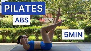 5MIN Lower ABS Workout // flat stomach & small waist // At-Home Pilates | Nina Fit