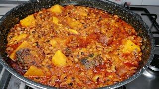 Cooking African Most Enjoyed Food, Rich and Delicious! Yam and Beans Porridge Recipe 