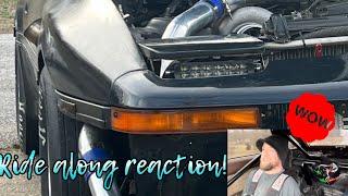 Reaction to big turbo supra ride along