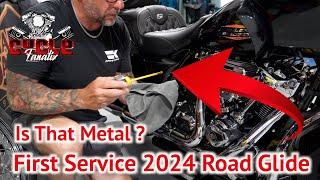 Metal In My 2024 Road Glide Engine ? First Service #cyclefanatix #harleydavidson