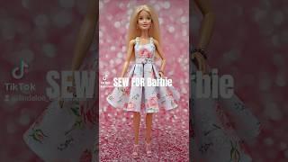 Spaghetti Strap Swing Dress to sew for Barbie. #barbie #fashiondoll #barbiefashion ##dollclothes