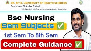 Bsc Nursing | 8 Semesters (Subjects, Marks, TimeTable) | Best Books for Nursing | NTRUHS |