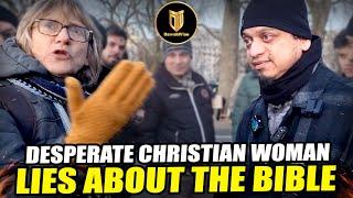 Christian Woman RUNS When Exposed By Muslim | Mansur | Speakers Corner