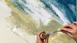 EASY Texture FAVORITE Painting Techniques - Coffee, Special Gold, Acrylic Painting for Beginners