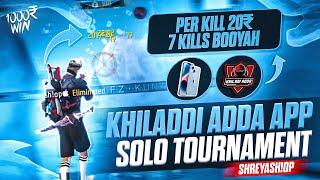 Solo Tournament Gameplay  1 Kill 20₹ | 2 Kill 40₹ | 3 Kill 60₹  || Khiladi Adda App  IPhone 12