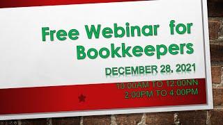 Part 1 AM Free Webinar for Bookkeepers | December 28, 2021