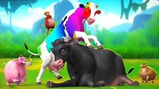 Giant Color Cow to the Rescue: Saving Farm & Wild Animals in Magical Adventures!