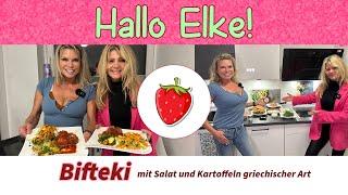 Hallo Elke! 021 Bifteki mit Salat und Kartoffeln griechischer Art