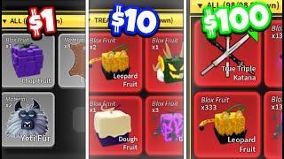 $1 vs $10 vs $100 Accounts In Blox Fruits (Which Is The Best?!)