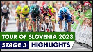 Tour of Slovenia 2023 Stage 3 Highlights | CHAOTIC SPRINT at the FINISH But No Dylan Groenewegen!