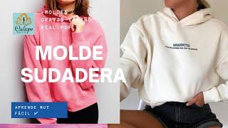 DIY - Polerón/Sudadera de hombro caído dama + MOLDES GRATIS (paso a paso)