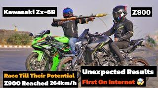 Ninja Zx6r  Vs Z900 Drag Race Showdown! This Was UnexpectedZ900 Goes To 264km/h | Insane