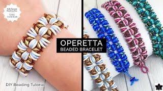 Operetta Beaded Bracelet Tutorial w/ Crescent, GemDuo Beads!