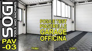 Posa e test piastrelle SOGI PAV-03 prova di resistenza con camion gru