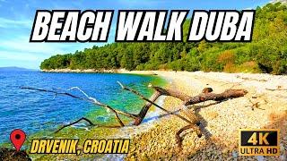 DUBA BEACH - DRVENIK, CROATIA (BEACH WALK 4K)