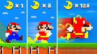 Super Mario Bros. But Every Moon Makes Mario's Speed INCREASE!...