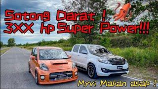 Toyota hilux 3.0L alpha tech vs Myvi turbo (episode.22)