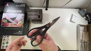 Astercook 15 Piece Knife Set with Block Unboxing