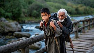 Kung Fu movie: A kind boy helps an old man, who turns out to be a hidden master, changing his fate!