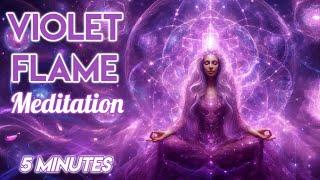 5 Minute Violet Flame Cleansing Meditation For Empaths & Lightworkers | Release Negative Energy