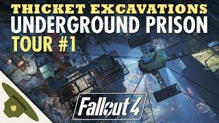 MINUTEMEN UNDERGROUND PRISON at Thicket Excavations | Huge Fallout 4 settlement tour - PART 1