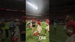 Kirby Smart congratulates Caleb Downs after 2023 SEC Championship