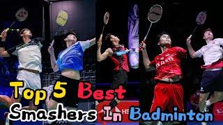 Top 5 BEST SMASHERS in Badminton Men's Singles (HD)