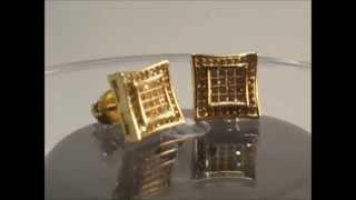 Square Gold Micro Pave Iced Out CZ Earrings - Ice Jewelry Co.