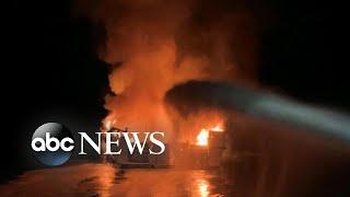 30 people missing after boat catches fire | ABC News