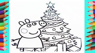 Christmas Coloring - Peppa Pig Christmas Coloring Book Pages - Christmas 2024 | Mimmi Fun Paint #150