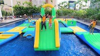 The Fun of Playing Water Slides at Aquaparc Kids Playing In The Swimming Pool