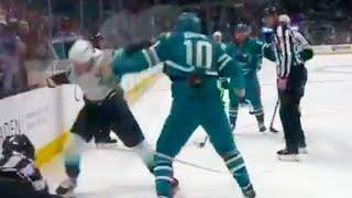 Klim Kostin Will Borgen Fight | San Jose Sharks vs Seattle Kraken 2024 NHL Highlights