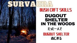 DUGOUT SHELTER IN THE WOODS  たった一人でDUGOUTシェルターを作る。